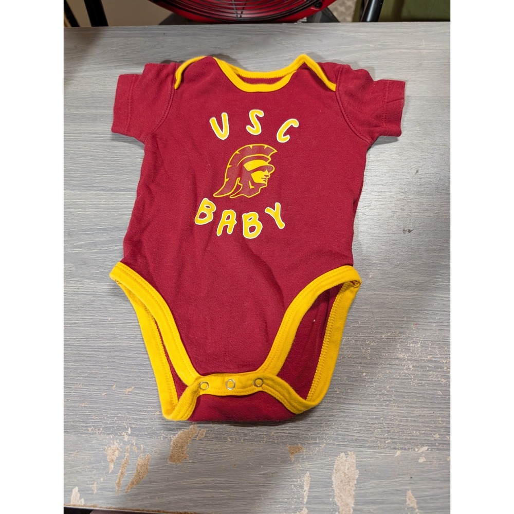Gen2 USC Trojans Baby Bodysuit 3/6M Cardinal Red Gold NCAA Infant Romper